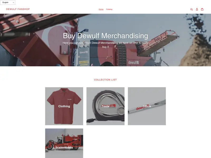 Launch Dewulf merchandising webshop